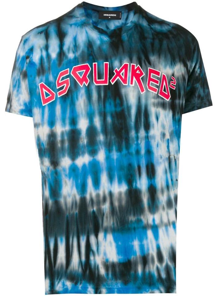 Dsquared2 Tie Dye Logo Print T-shirt - Blue