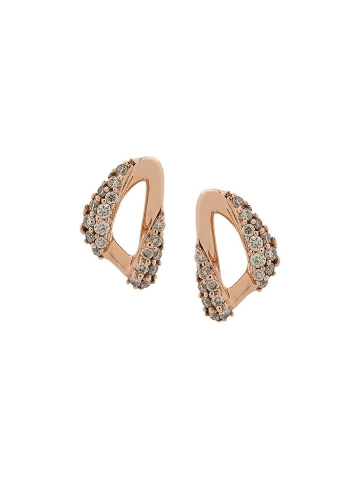 Astley Clarke 14kt Rose Gold Vela Diamond Stud Earrings