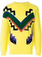 Versace Pre-owned Geometric Intarsia Jumper - Yellow