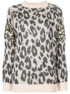 Aniye By Leopard Print Oversized Sweater - Nude & Neutrals