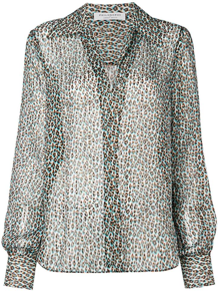 Philosophy Di Lorenzo Serafini 3d-effect Leopard-print Shirt - Blue