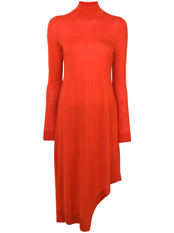 Pringle Of Scotland Asymmetric Roll Neck Dress - Yellow & Orange