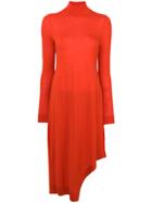 Pringle Of Scotland Asymmetric Roll Neck Dress - Yellow & Orange