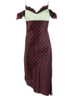 Marine Serre Moon Print Asymmetric Slip Dress - Black