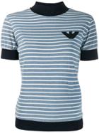 Emporio Armani Knitted Striped Top - Blue