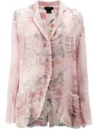 Avant Toi Shirt Style Cardigan - Pink & Purple