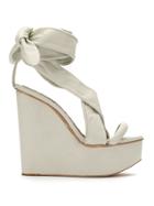 Andrea Bogosian Leather Platform Sandals - White