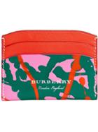 Burberry Splash Print Card Case - Pink & Purple