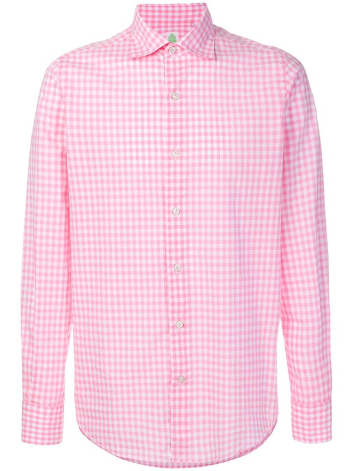 Finamore 1925 Napoli Checkered Shirt - Pink & Purple