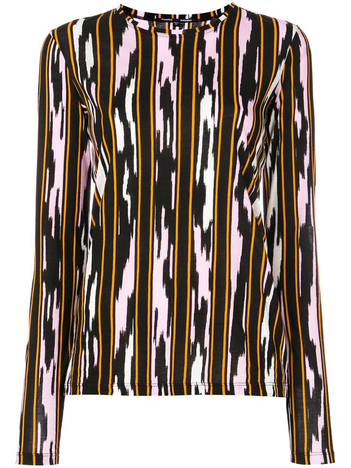 Proenza Schouler - Long Sleeve Printed Top - Women - Cotton - S, Black, Cotton