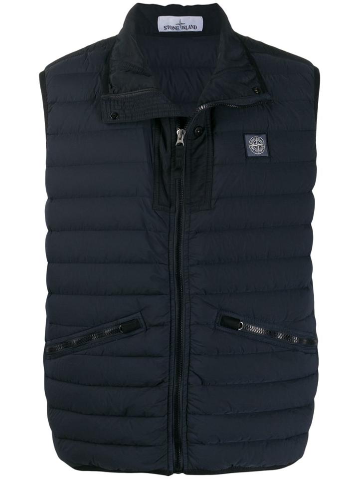 Stone Island Logo Padded Gilet - Blue
