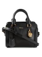 Alexander Mcqueen Mini 'padlock' Crossbody Bag, Women's, Black, Calf Leather