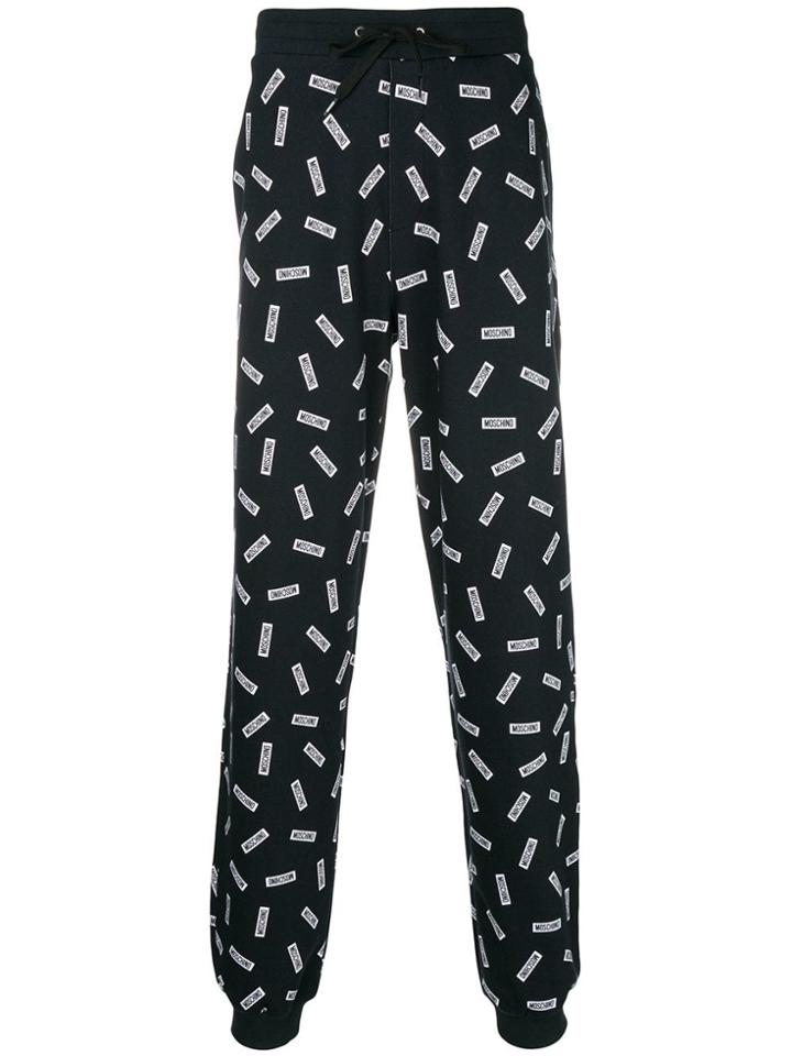 Moschino Multiple Logo Track Pants - Black
