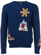 Love Moschino Skiing Pattern Sweater - Blue