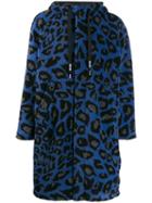 Msgm Leopard Shearling Coat - Blue