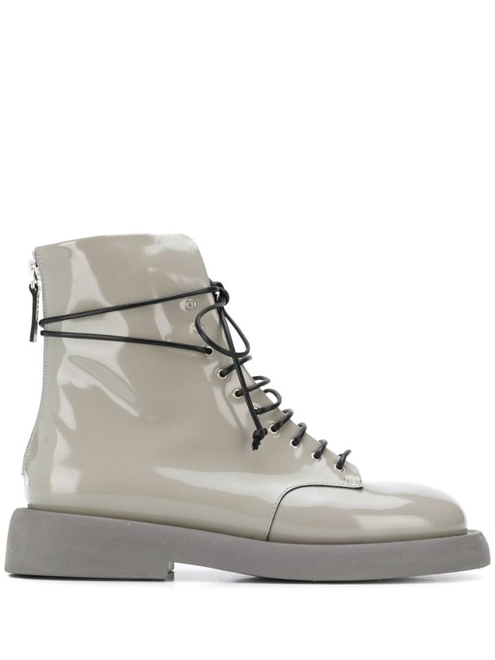 Marsèll Varnished Ankle Boots - Grey
