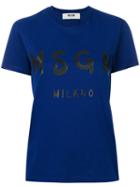 Msgm - Branded T-shirt - Women - Cotton - L, Blue, Cotton