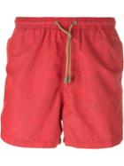 Etro Paisley Print Swim Shorts, Men's, Size: M, Red, Nylon