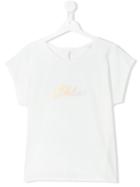 Chloé Kids - Teen Embroidered Logo T-shirt - Kids - Cotton/modal - 14 Yrs, White