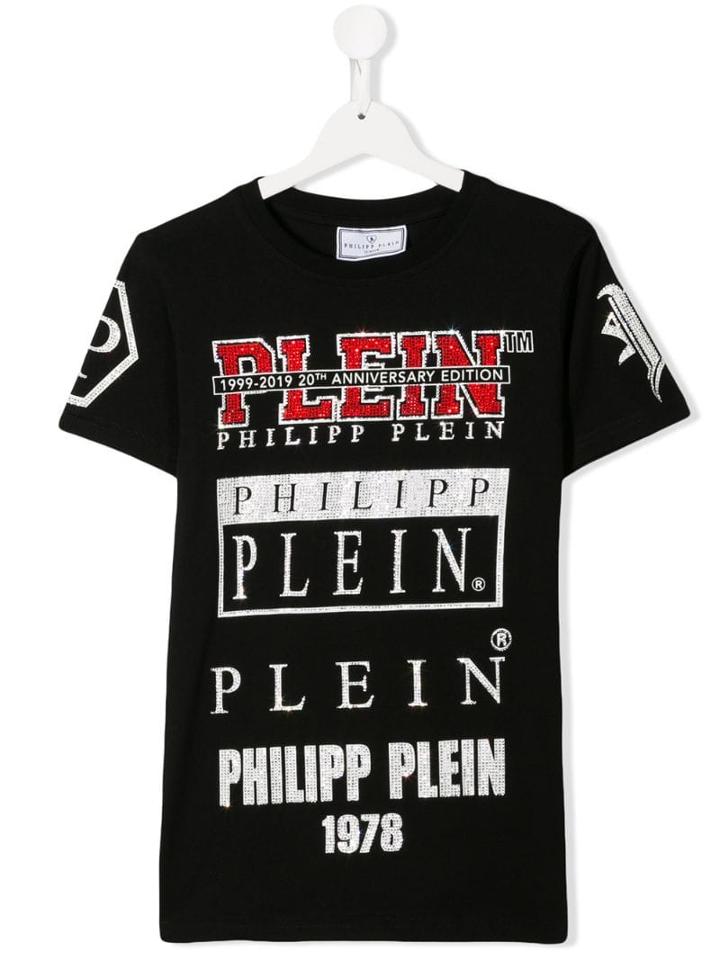 Philipp Plein Junior Printed Logo T-shirt - Black