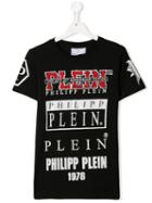Philipp Plein Junior Printed Logo T-shirt - Black