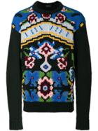 Prada Floral Intarsia Sweater - Black