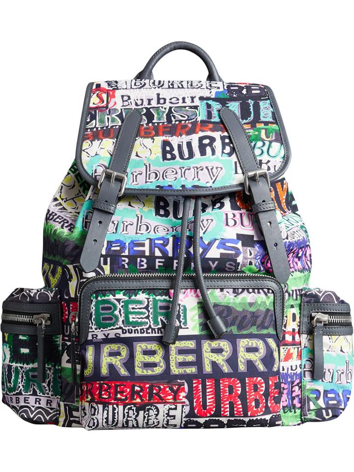 Burberry The Large Rucksack In Graffiti Logo Print - Multicolour