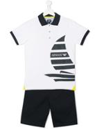 Armani Junior Sailing Boat Print Polo Shirt And Shorts Set - Blue