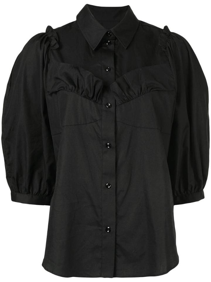 Simone Rocha Ruffled Trim Shirt - Black