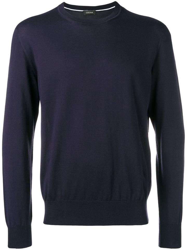 Z Zegna Round Neck Sweater - Blue