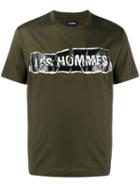 Les Hommes Destroyed Logo T-shirt - Green