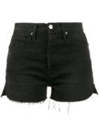 Frame Denim - Frayed Denim Short Shorts - Women - Cotton - 25, Black, Cotton