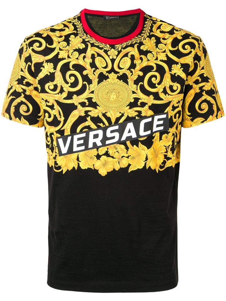 Versace Baroque Stamp Logo T-shirt - Black
