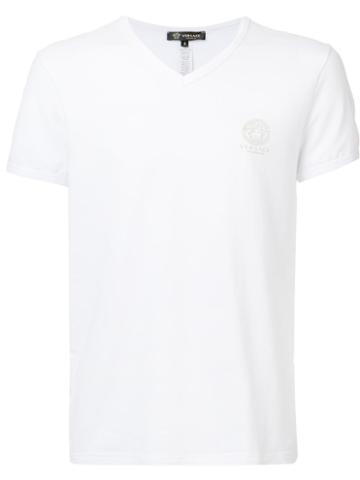 Versace Versace Underwear V-neck T-shirt, Men's, Size: 7, White, Cotton/spandex/elastane