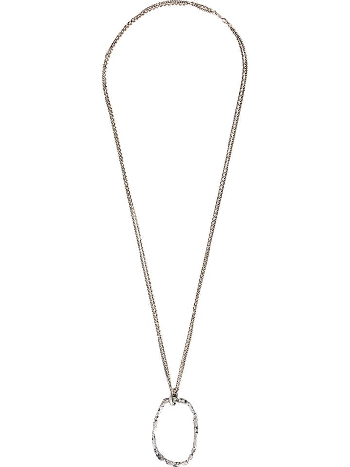Tobias Wistisen Wide Cracked Lava Ring Necklace - Metallic