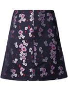 G.v.g.v. Floral Jacquard A-line Skirt, Women's, Size: 36, Black, Polyester/triacetate