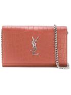 Saint Laurent Old Rose Monogram Medium Shoulder Bag - Pink & Purple
