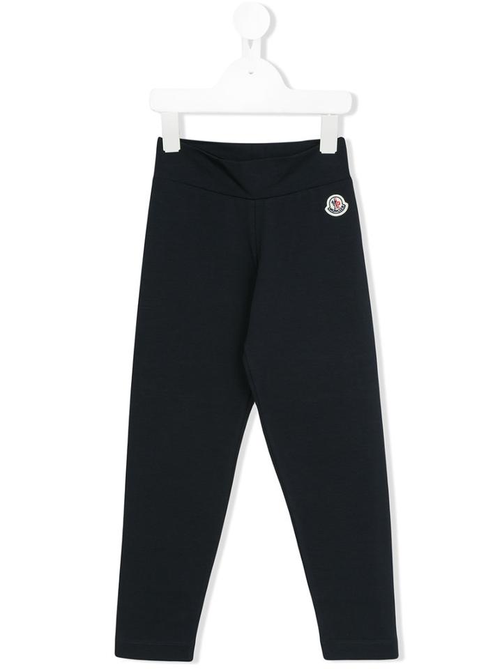 Moncler Kids Embroidered Logo Sweatpants, Girl's, Size: 12 Yrs, Blue