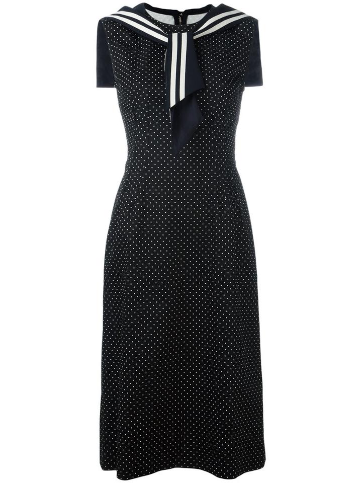 Dolce & Gabbana Sailor Midi Dress, Women's, Size: 40, Blue, Cotton/spandex/elastane/virgin Wool
