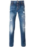 Dsquared2 'slim' Jeans, Men's, Size: 50, Blue, Cotton/spandex/elastane/polyester/calf Leather