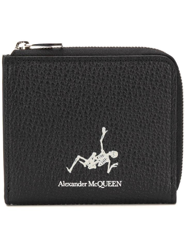 Alexander Mcqueen Logo Zipped Wallet - Black