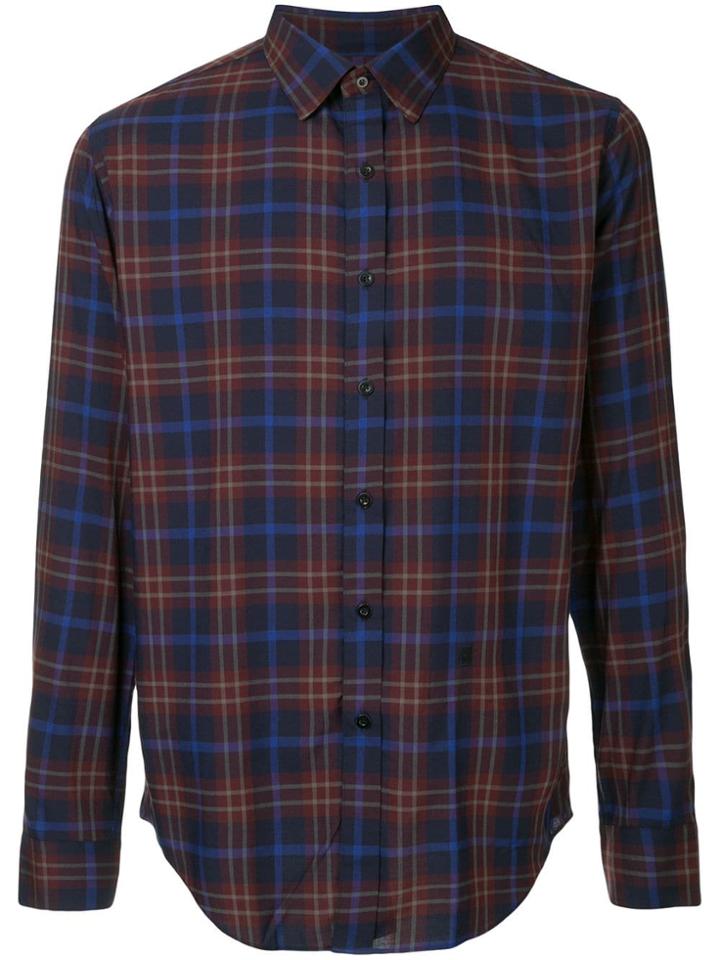 N. Hoolywood Plaid Long-sleeve Shirt - Pink & Purple