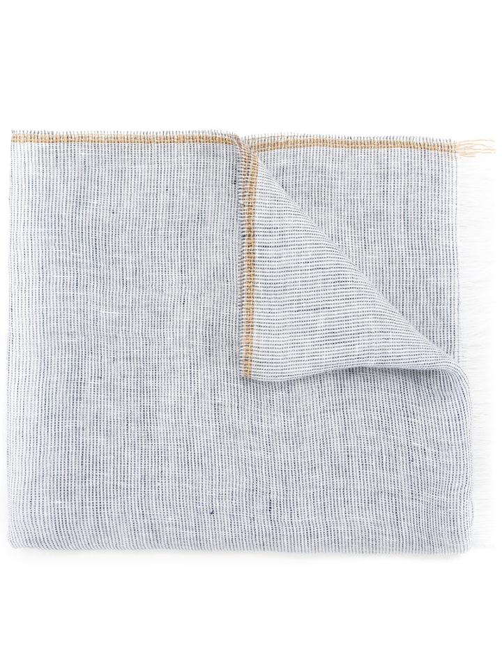 Massimo Alba Frayed Scarf, Women's, Blue, Cotton