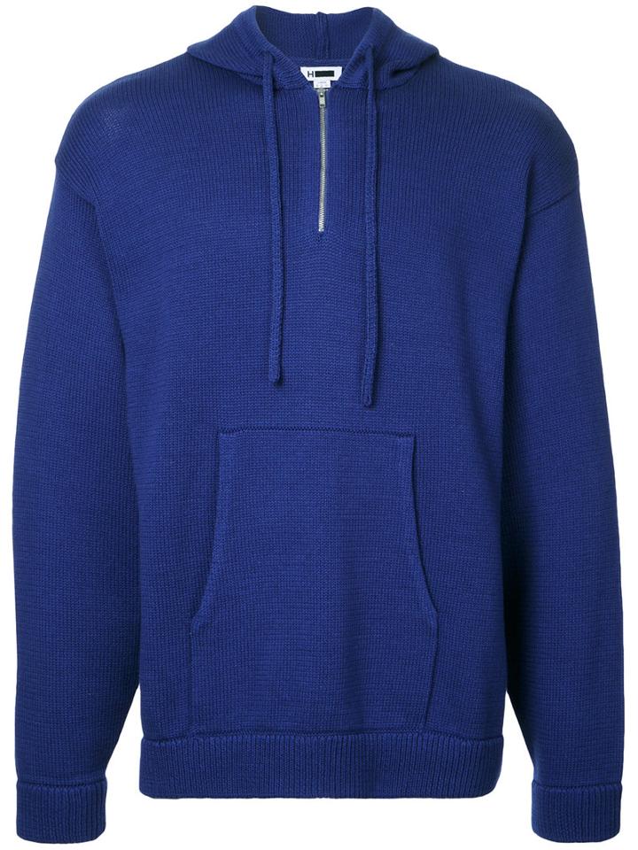 H Beauty & Youth - Zip Up Hoodie - Men - Cotton - L, Blue, Cotton