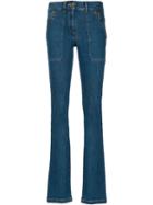 Veronica Beard Flared Jeans, Women's, Size: 8, Blue, Cotton/polyester/spandex/elastane