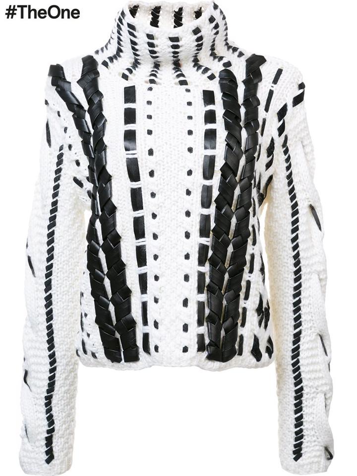 Altuzarra Woven Leather Sweater, Women's, Size: Xs, White, Polyamide/mohair/wool