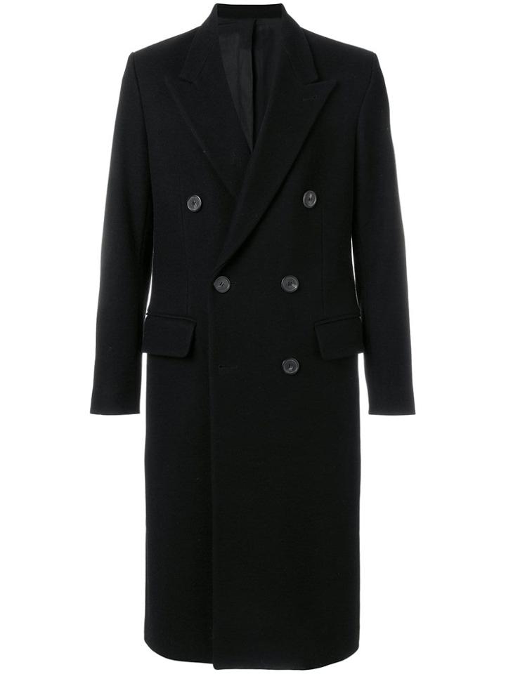 Ami Alexandre Mattiussi Double Breasted Long Coat - Black