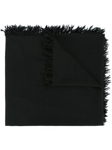 Attachment Fringed Scarf - Black