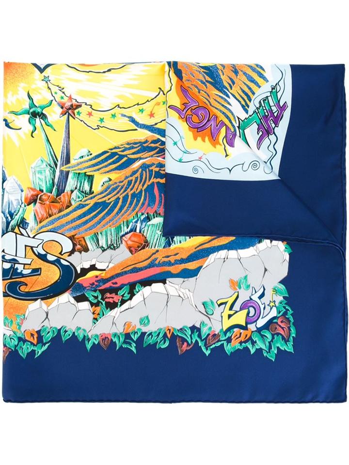 Hermès Vintage 'abude' Printed Scarf, Women's, Blue