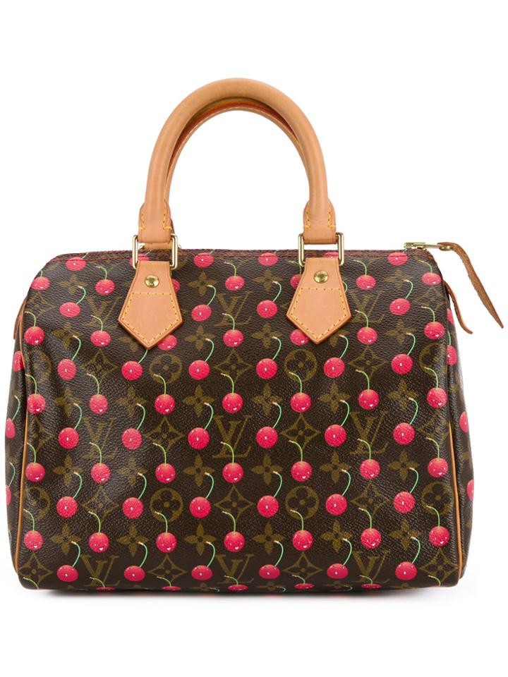 Louis Vuitton Vintage Speedy 25 Cherry Takashi Murakami Tote - Brown